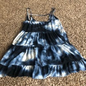 Blue and white dress